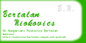 bertalan miokovics business card